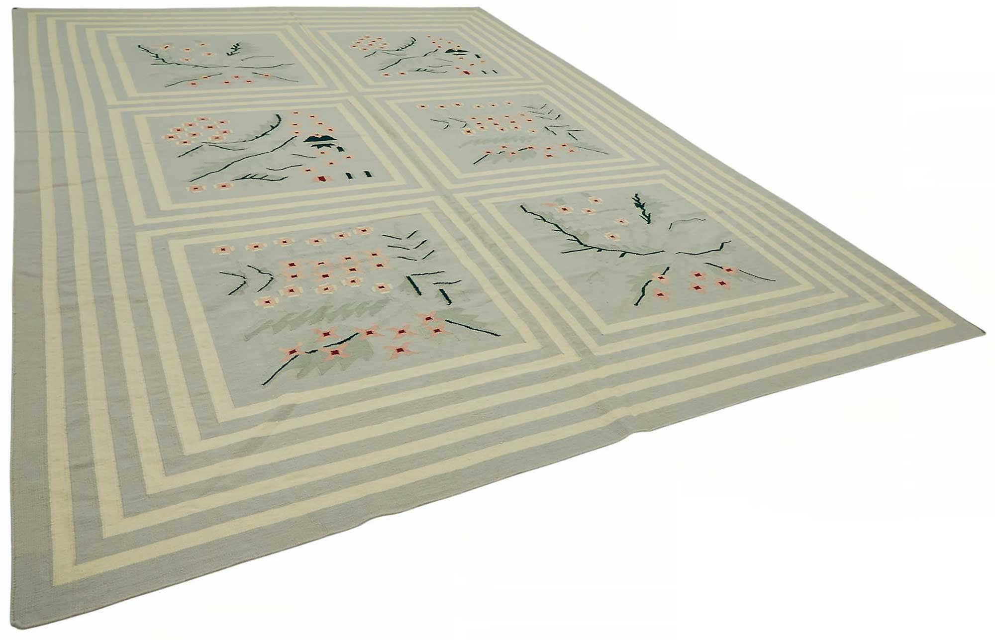 10x14 Floral Dhurrie Kilim Rug - 48872
