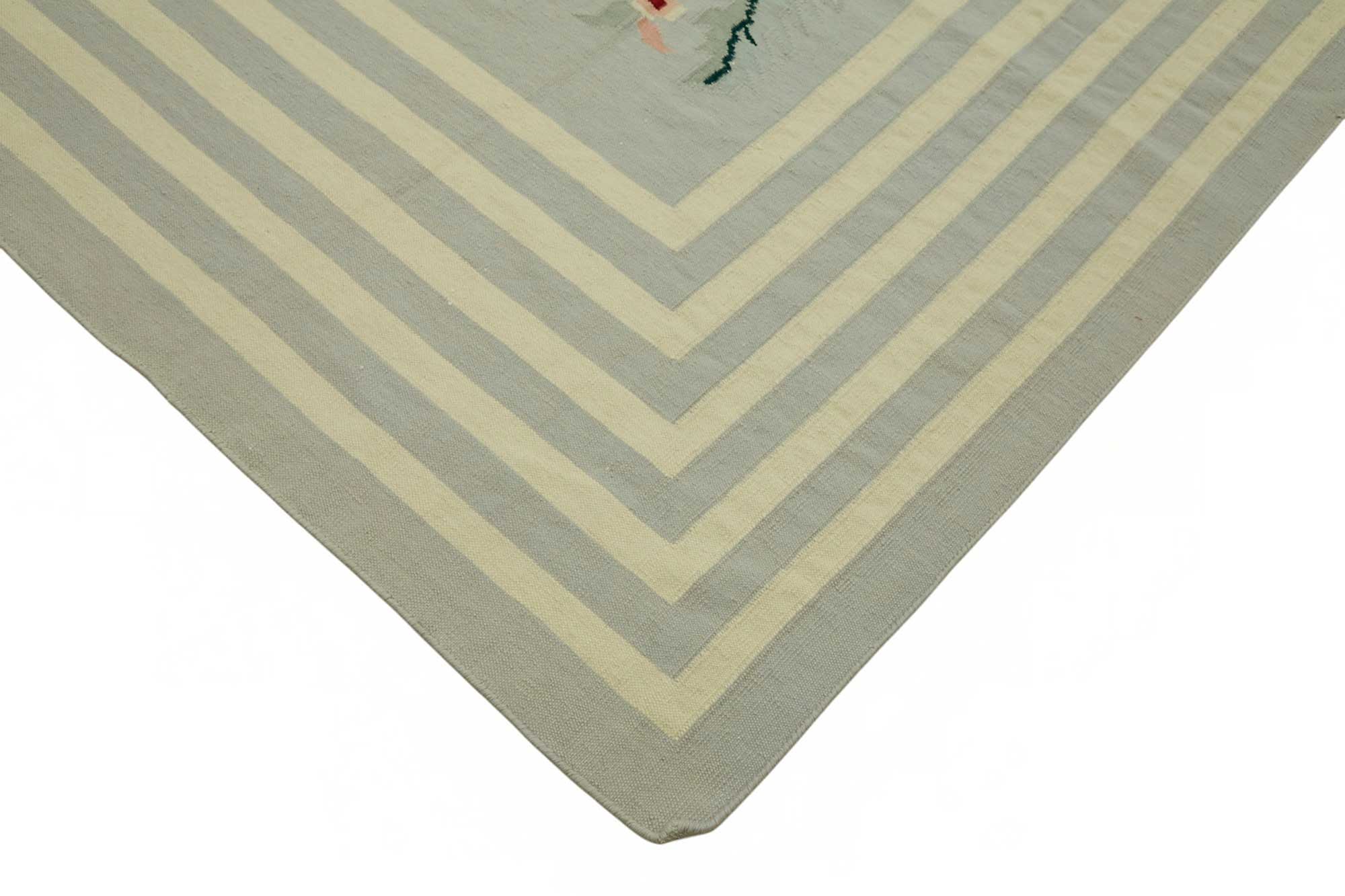 10x14 Floral Dhurrie Kilim Rug - 48872