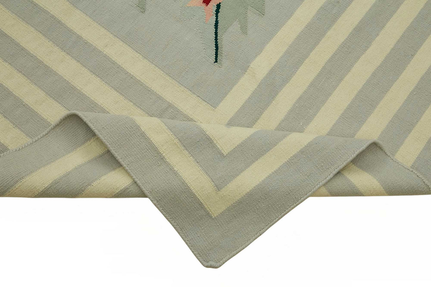 10x14 Floral Dhurrie Kilim Rug - 48872