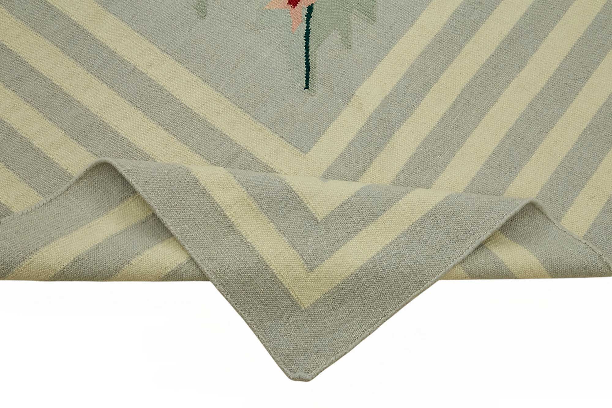 10x14 Floral Dhurrie Kilim Rug - 48872