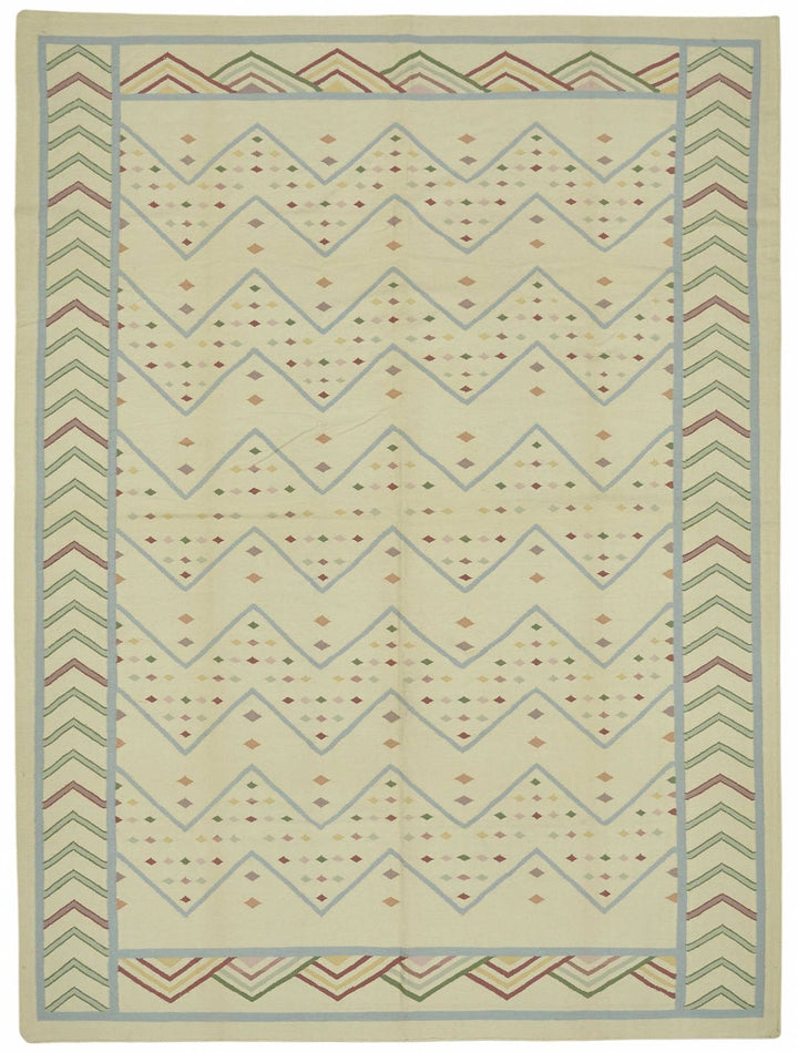 9x12 Geometric Dhurrie Kilim Rug - 48873