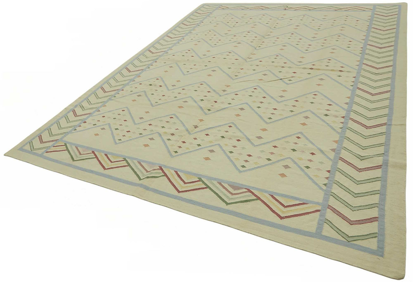 9x12 Geometric Dhurrie Kilim Rug - 48873