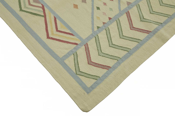 9x12 Geometric Dhurrie Kilim Rug - 48873