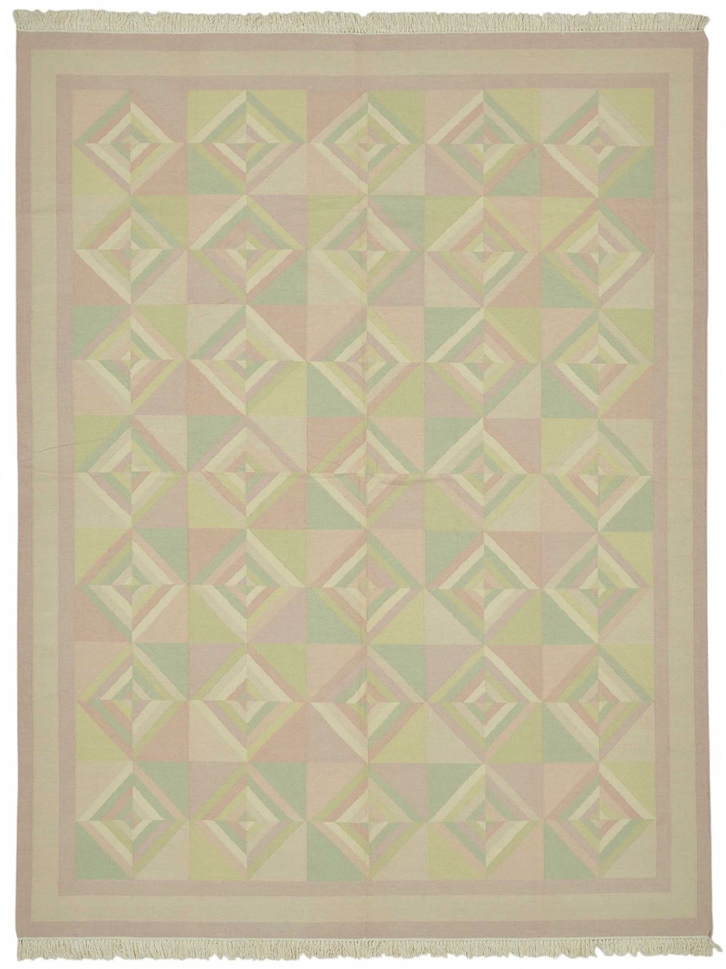9x12 Modern Geometric Dhurrie Kilim Rug - 48875
