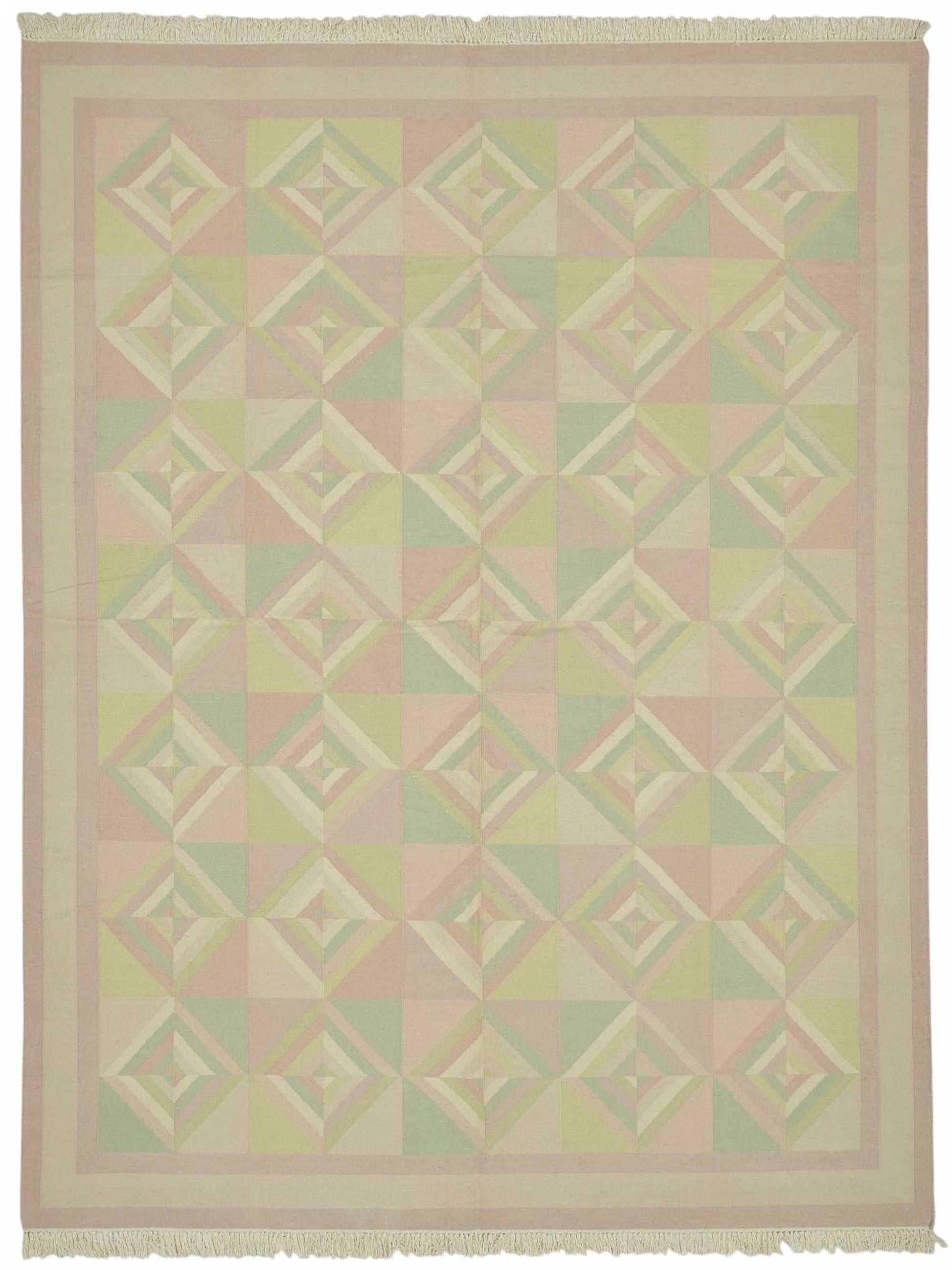 9x12 Modern Geometric Dhurrie Kilim Rug - 48875