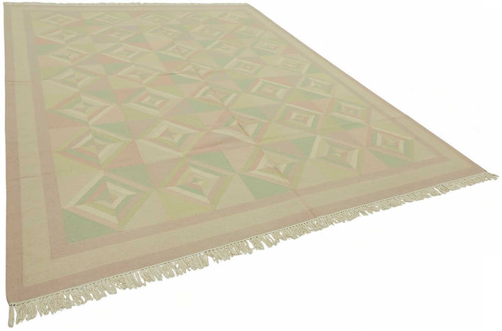 9x12 Modern Geometric Dhurrie Kilim Rug - 48875