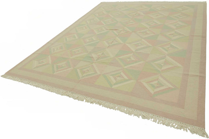 9x12 Modern Geometric Dhurrie Kilim Rug - 48875
