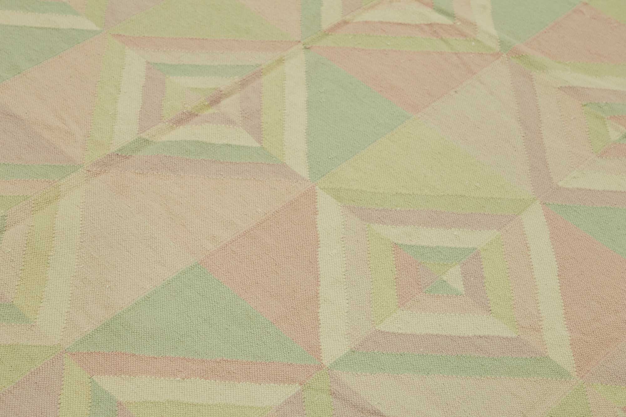 9x12 Modern Geometric Dhurrie Kilim Rug - 48875