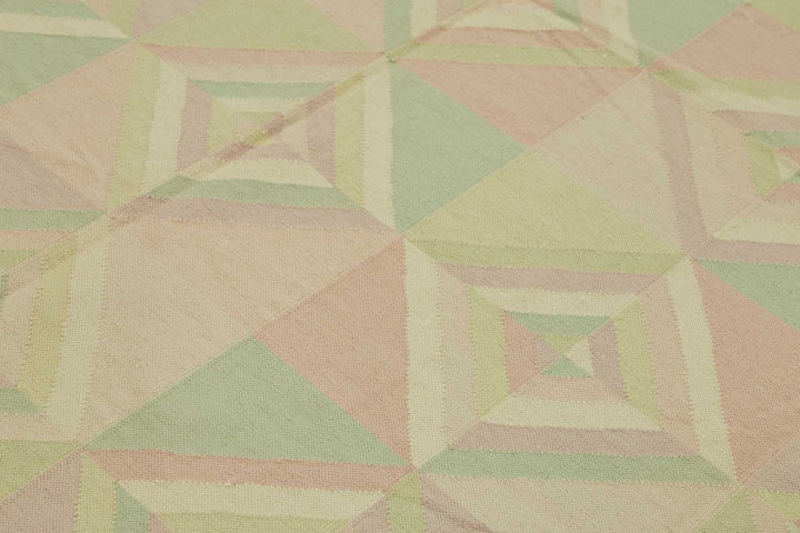 9x12 Modern Geometric Dhurrie Kilim Rug - 48875