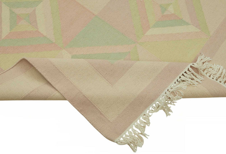 9x12 Modern Geometric Dhurrie Kilim Rug - 48875