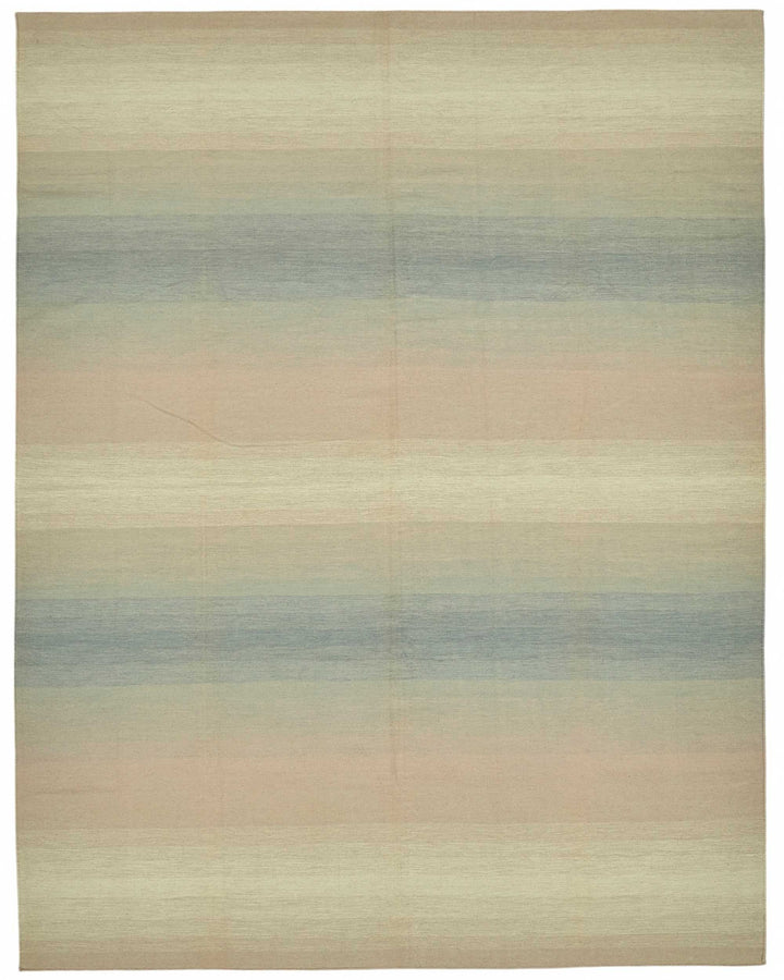 9x11 Striped Dhurrie Kilim Rug - 48880