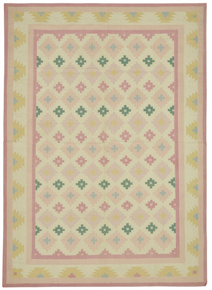 10x14 Geometric Dhurrie Kilim Rug - 48881
