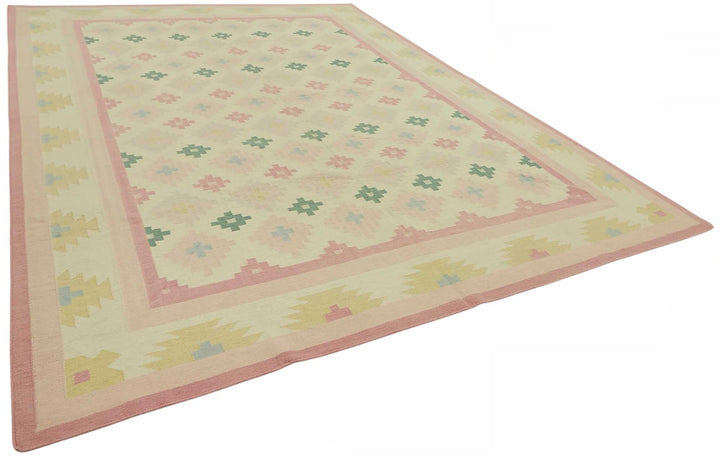 10x14 Geometric Dhurrie Kilim Rug - 48881