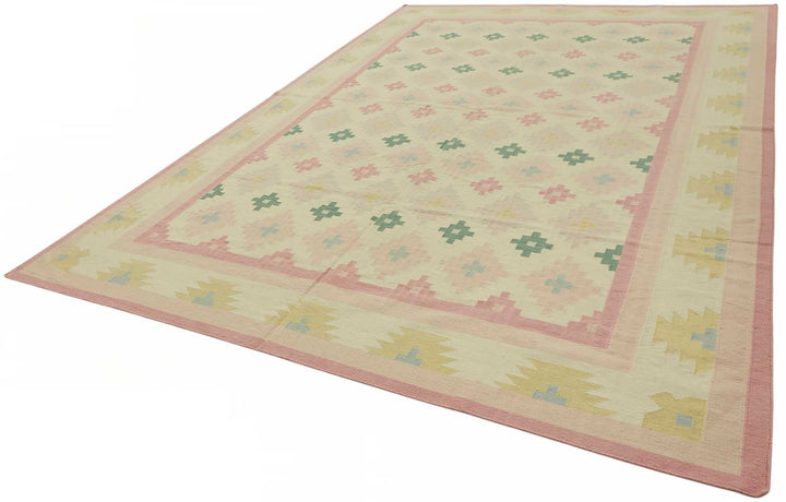 10x14 Geometric Dhurrie Kilim Rug - 48881