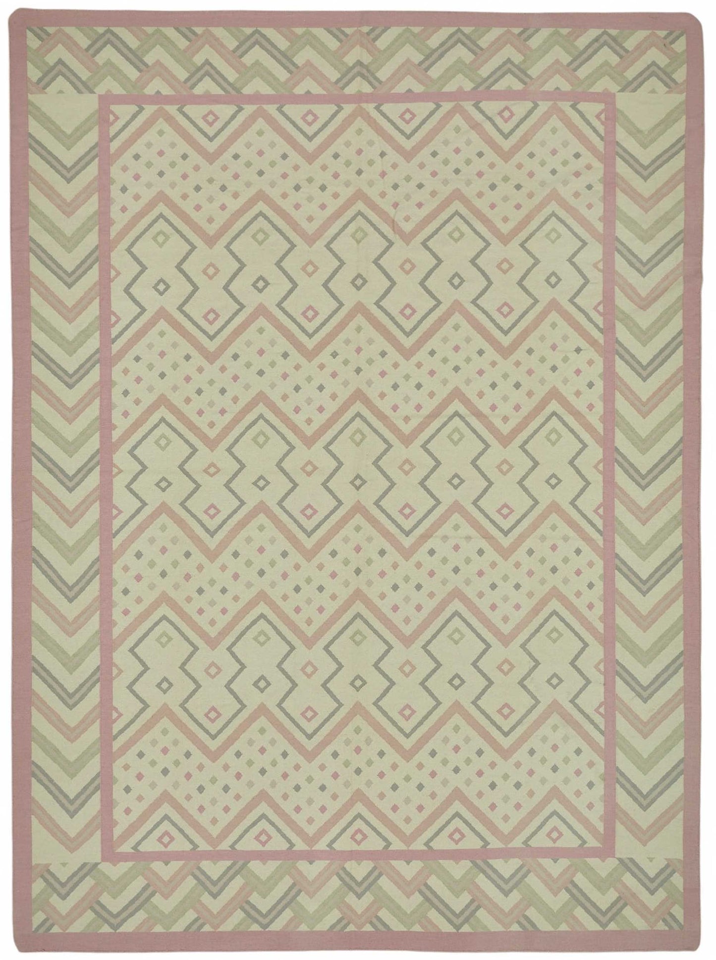 10x13 Geometric Dhurrie Kilim Rug - 48883