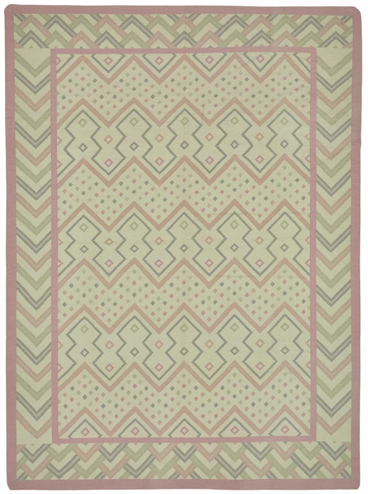 10x13 Geometric Dhurrie Kilim Rug - 48883