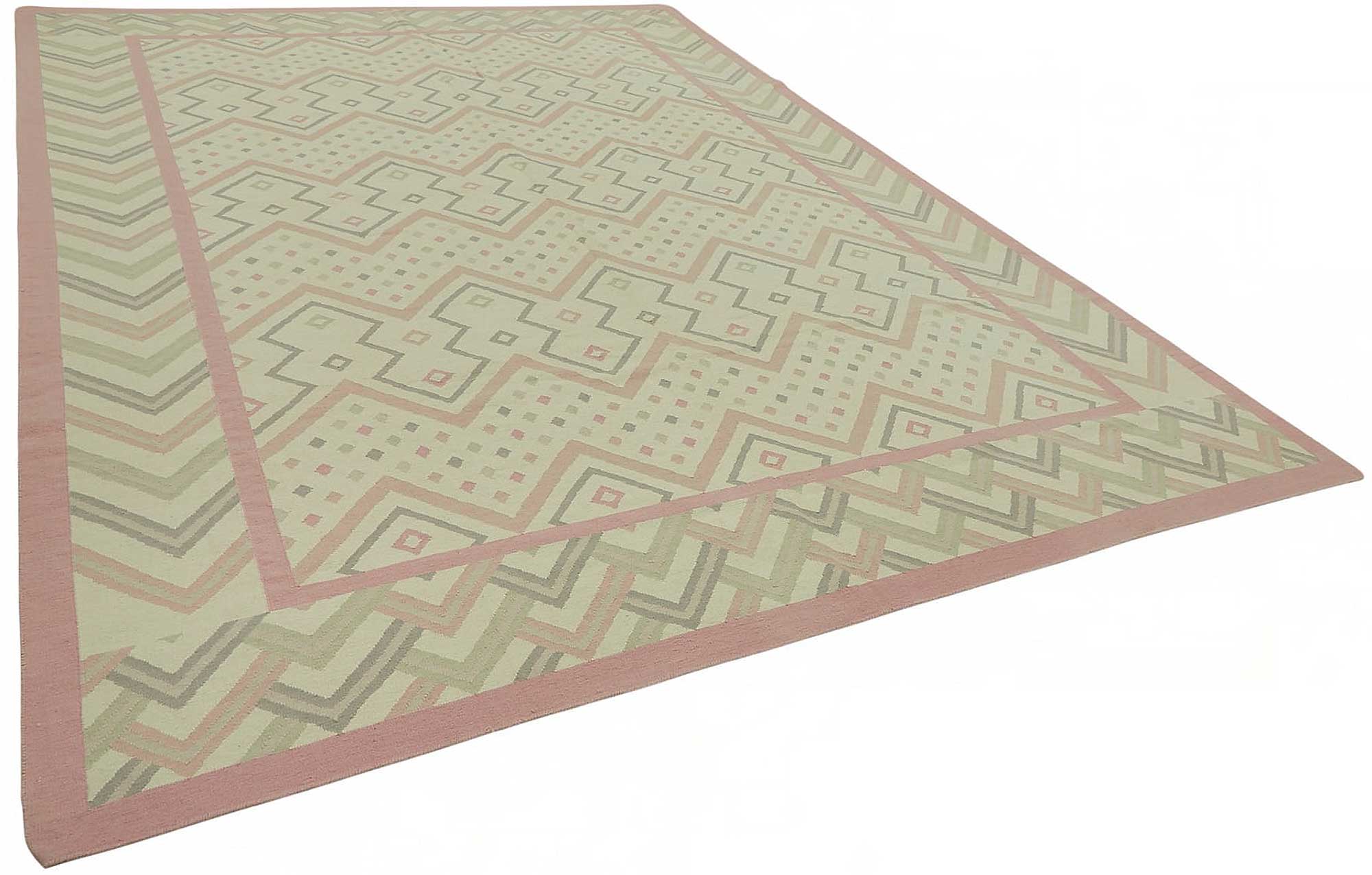 10x13 Geometric Dhurrie Kilim Rug - 48883