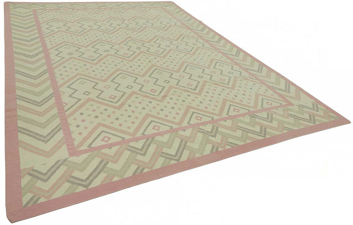 10x13 Geometric Dhurrie Kilim Rug - 48883