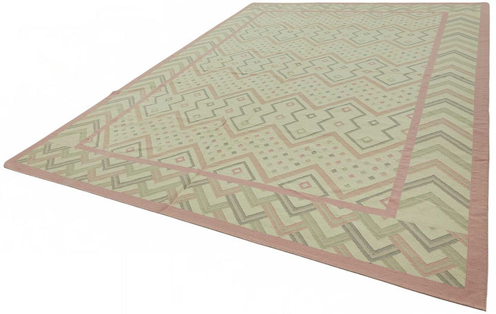 10x13 Geometric Dhurrie Kilim Rug - 48883