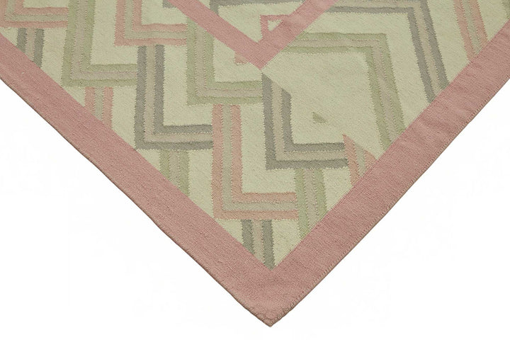 10x13 Geometric Dhurrie Kilim Rug - 48883