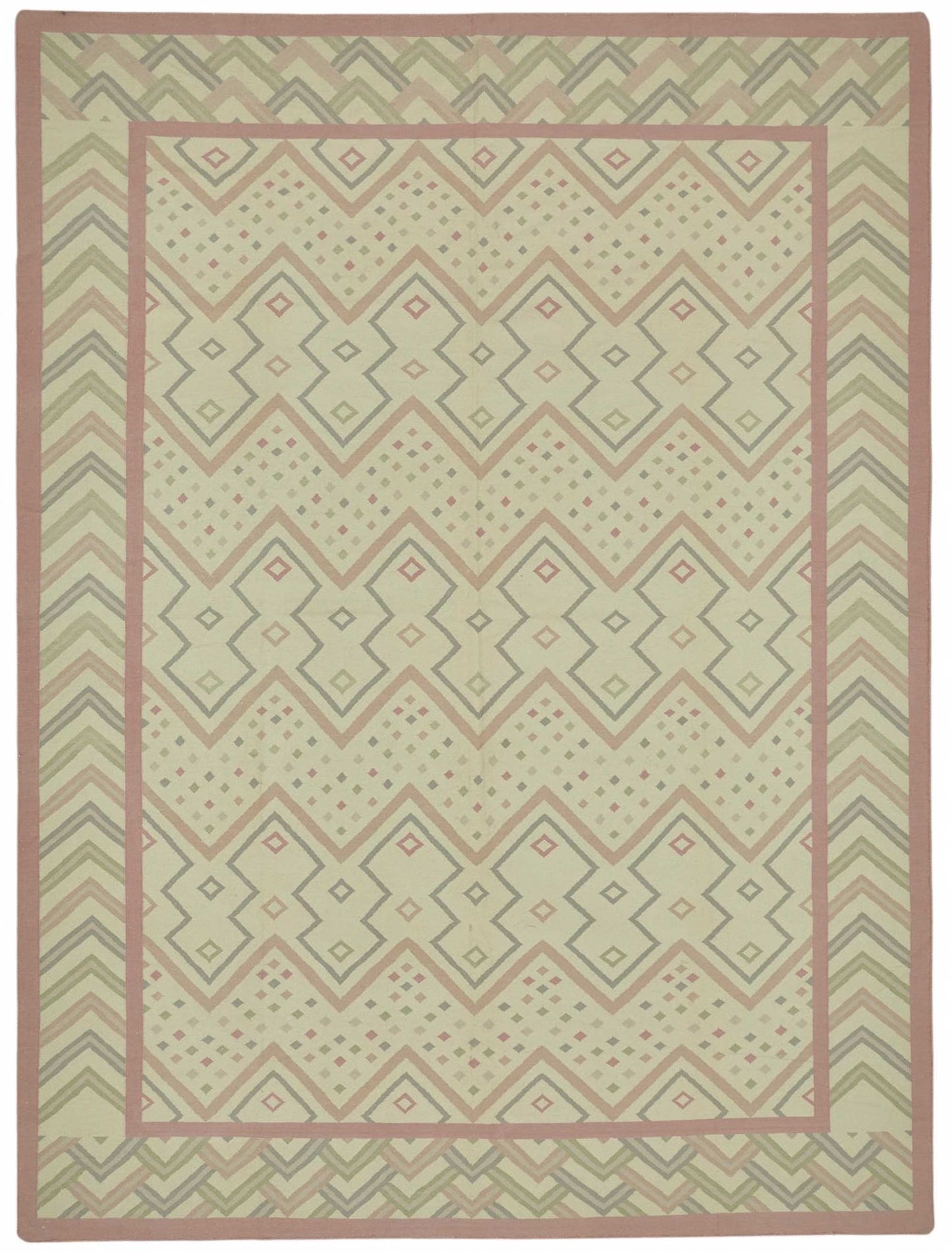 10x14 Hand-Woven Dhurrie Kilim Rug - 48885