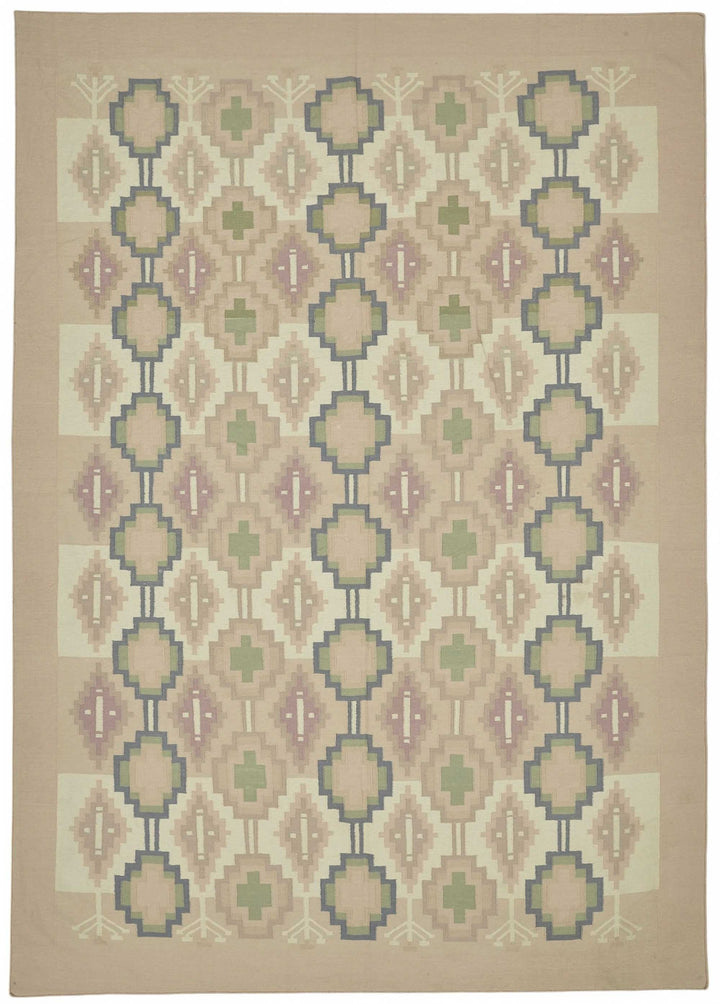 9x13 Geometric Dhurrie Kilim Rug - 48886