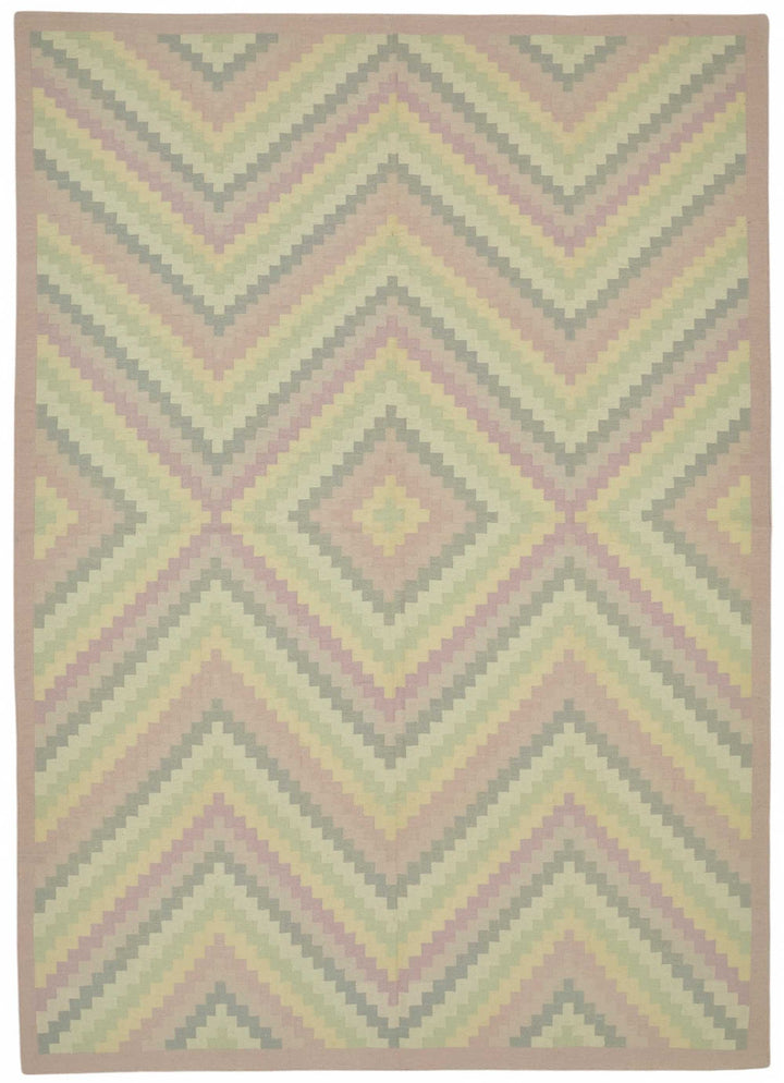 10x14 Geometric Dhurrie Kilim Rug - 48887