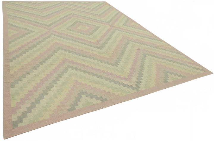 10x14 Geometric Dhurrie Kilim Rug - 48887