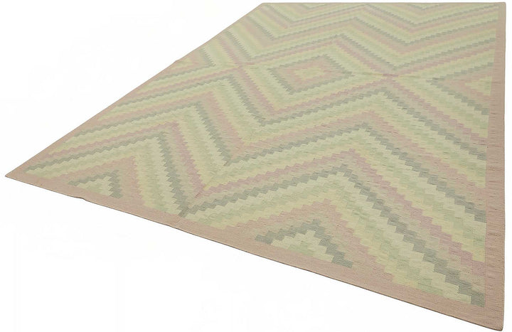 10x14 Geometric Dhurrie Kilim Rug - 48887