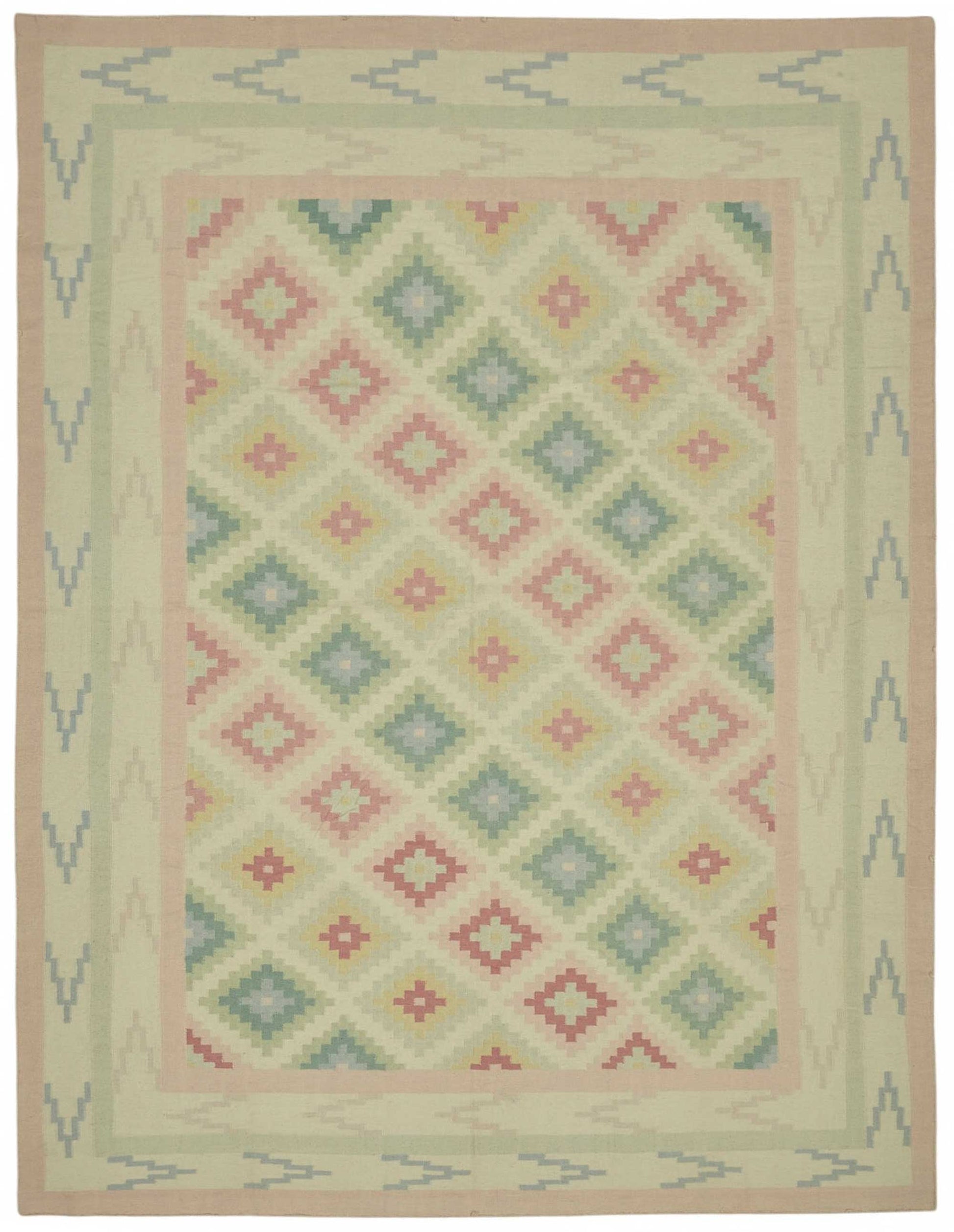 8x11 Geometric Dhurrie Kilim Rug - 48888