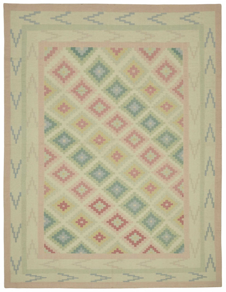 8x11 Geometric Dhurrie Kilim Rug - 48888