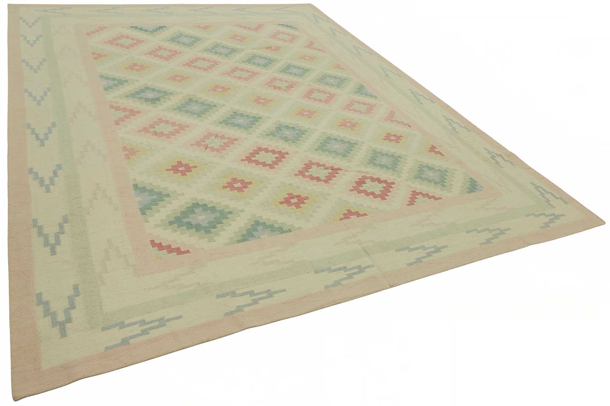8x11 Geometric Dhurrie Kilim Rug - 48888