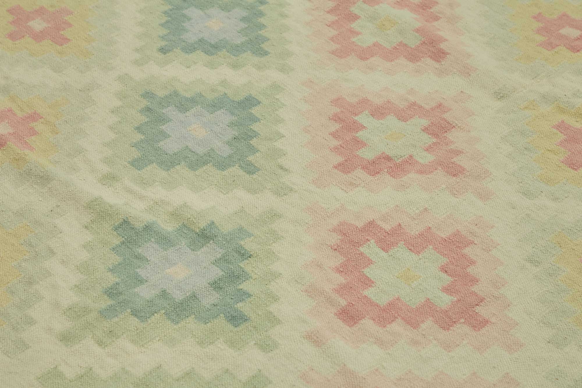 8x11 Geometric Dhurrie Kilim Rug - 48888