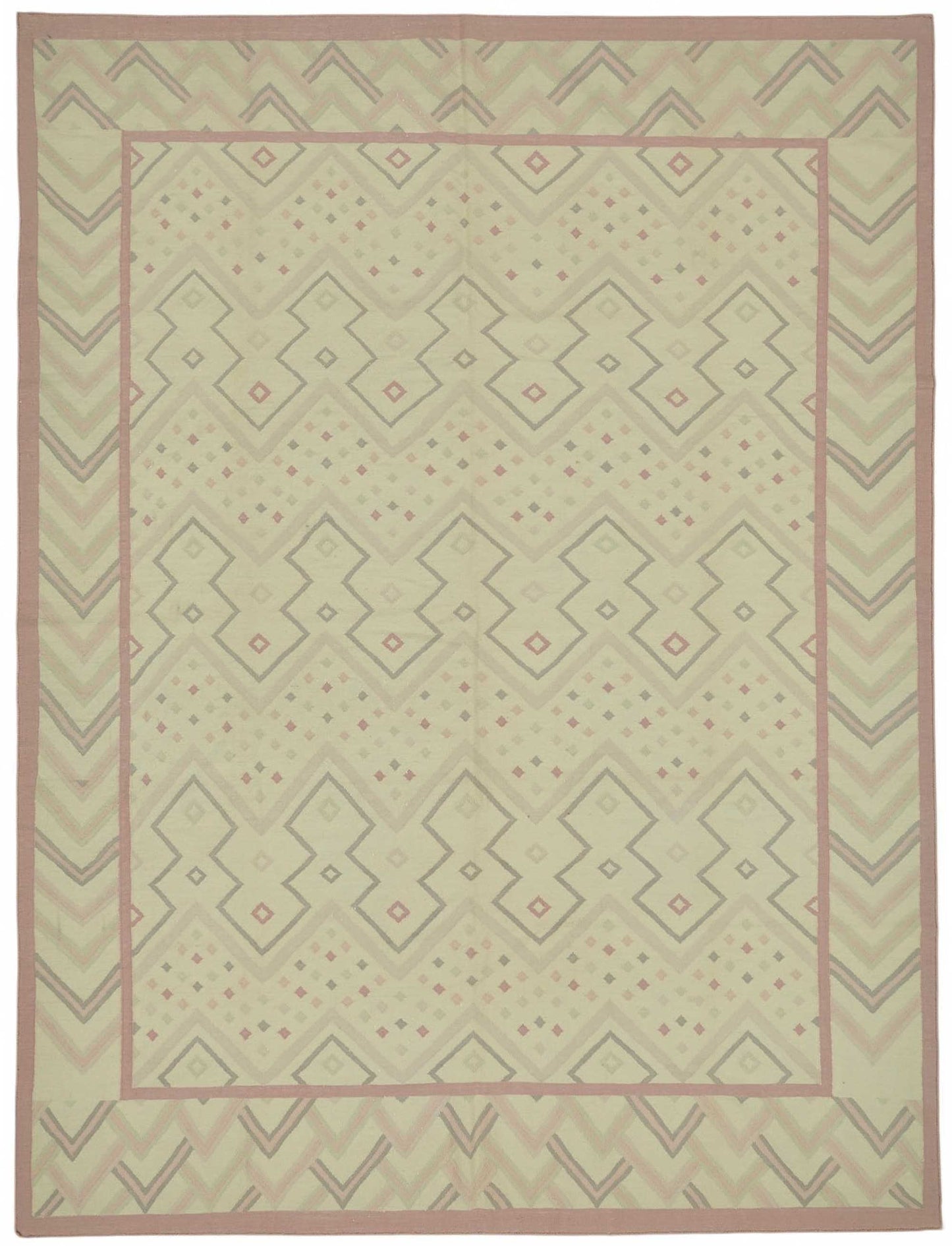 9x12 Geometric Dhurrie Kilim Rug - 48889