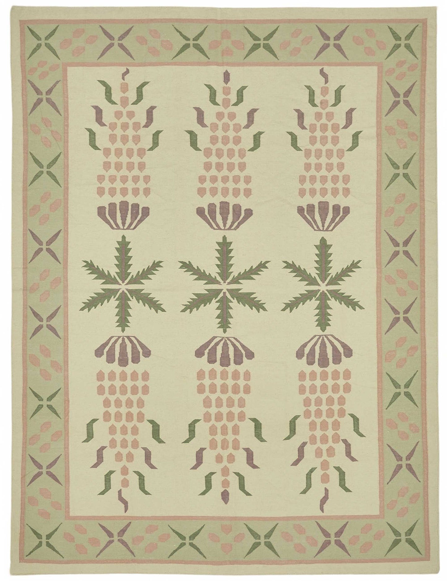 9x12 Floral Dhurrie Kilim Rug - 48890