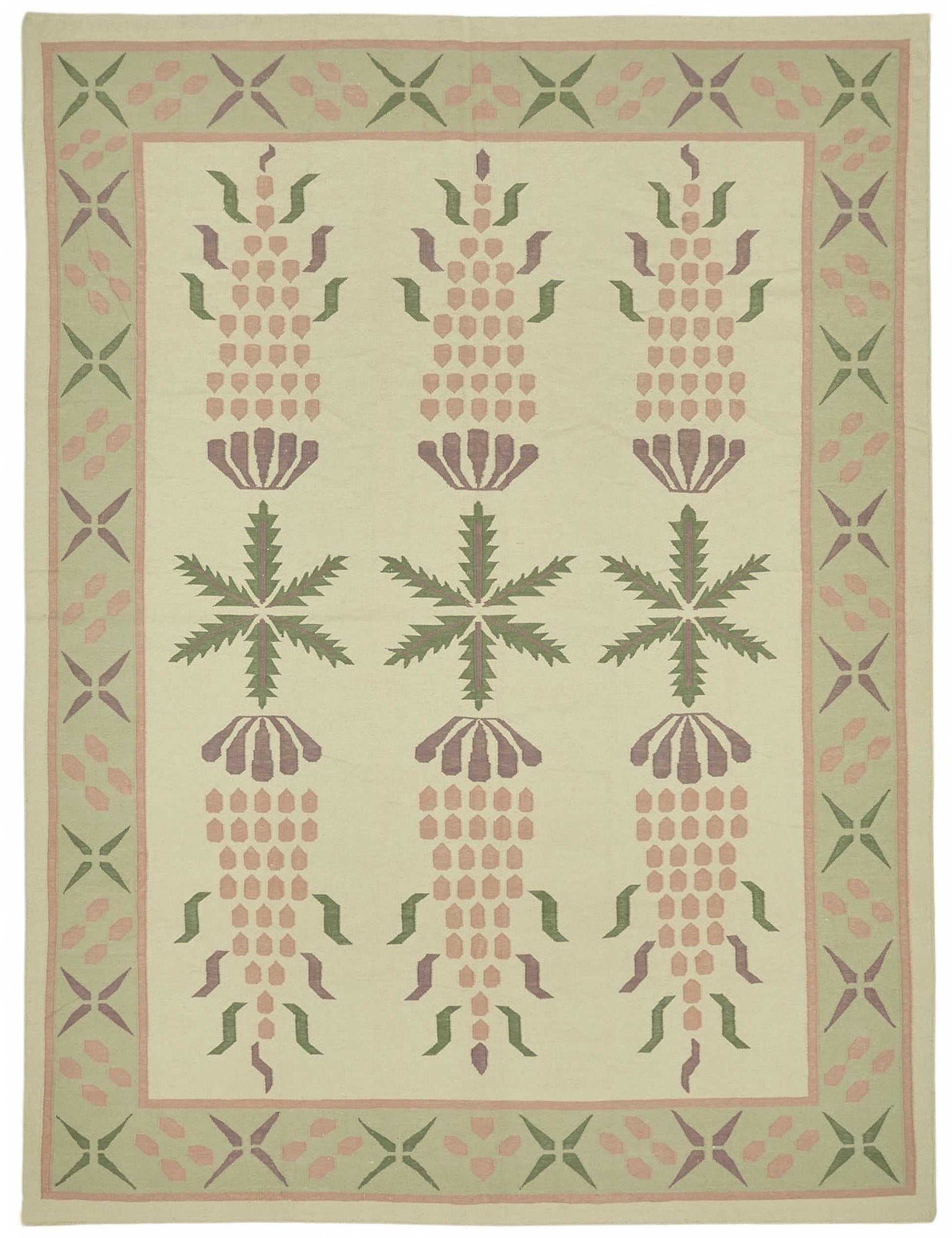 9x12 Floral Dhurrie Kilim Rug - 48890