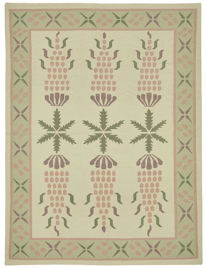 9x12 Floral Dhurrie Kilim Rug - 48890
