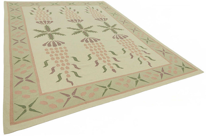 9x12 Floral Dhurrie Kilim Rug - 48890