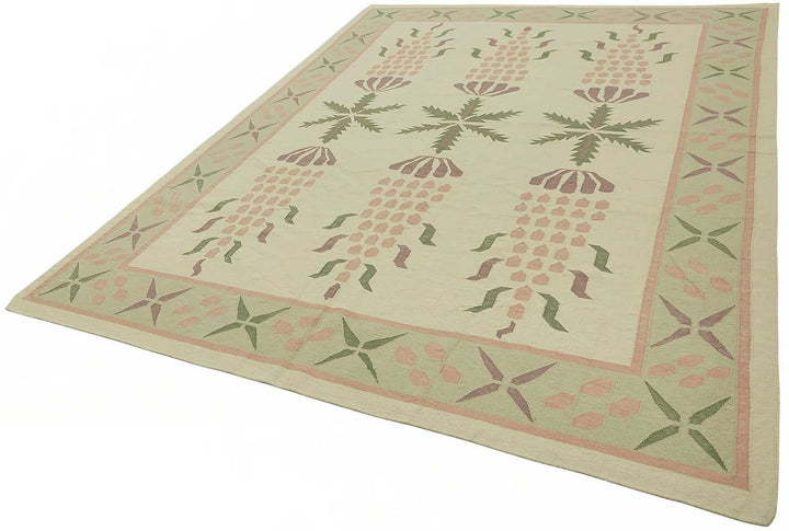 9x12 Floral Dhurrie Kilim Rug - 48890