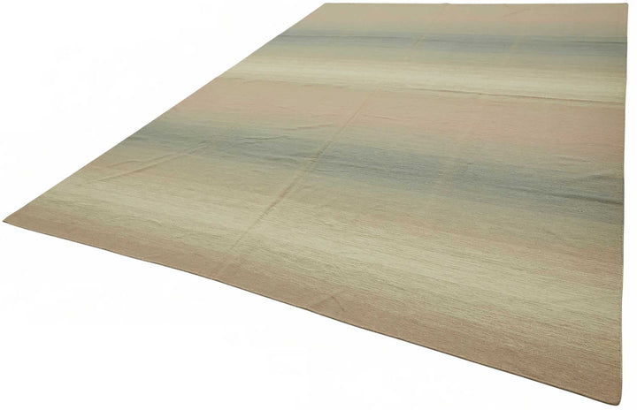 10x14 Contemporary Striped Dhurrie Kilim Rug - 48891