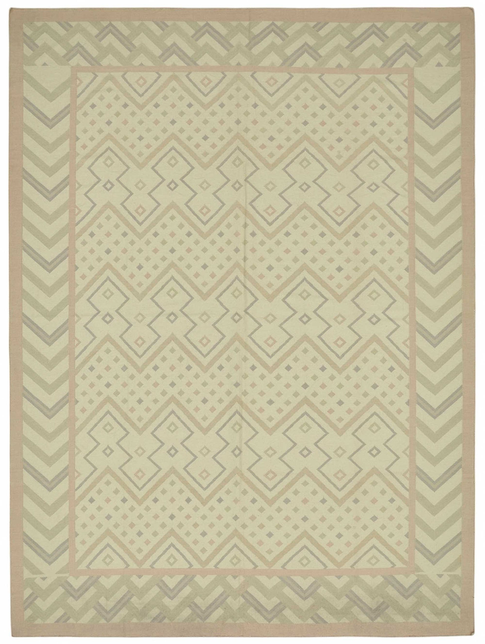 10x13 Geometric Dhurrie Kilim Rug - 48892