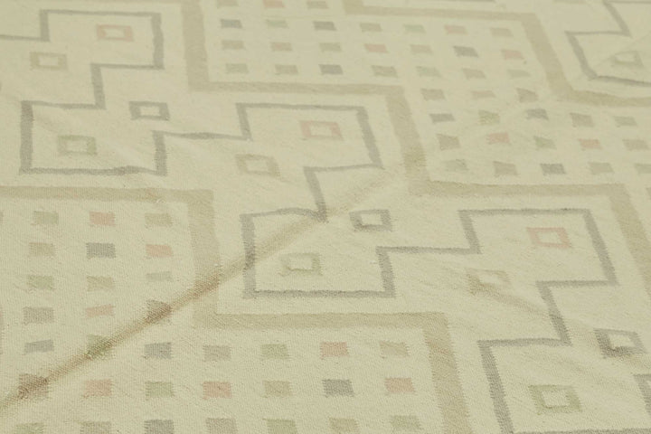 10x13 Geometric Dhurrie Kilim Rug - 48892