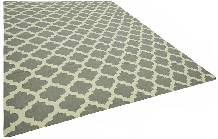 9x12 Geometric Dhurrie Kilim Rug - 48894