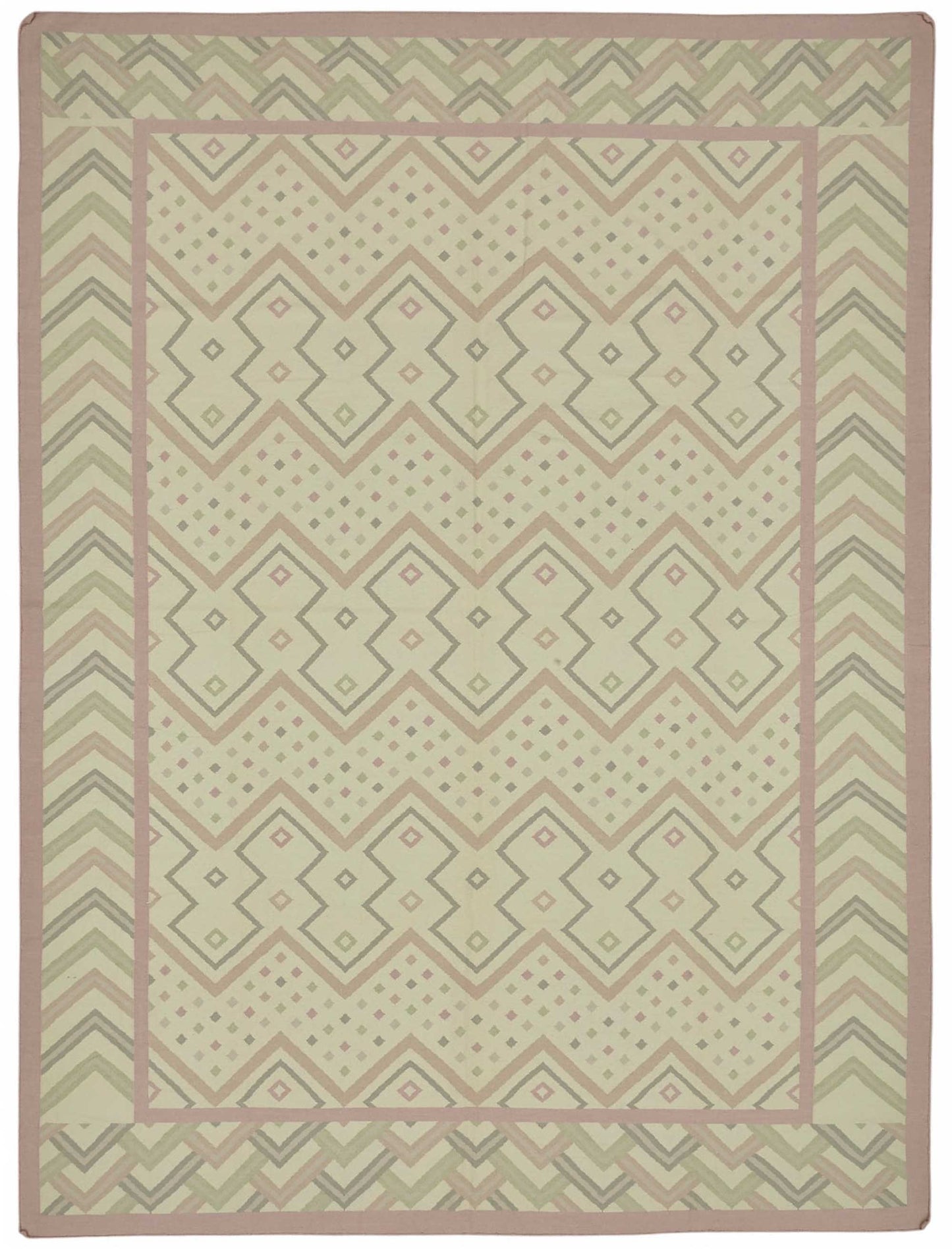 10x13 Geometric Dhurrie Kilim Rug - 48895