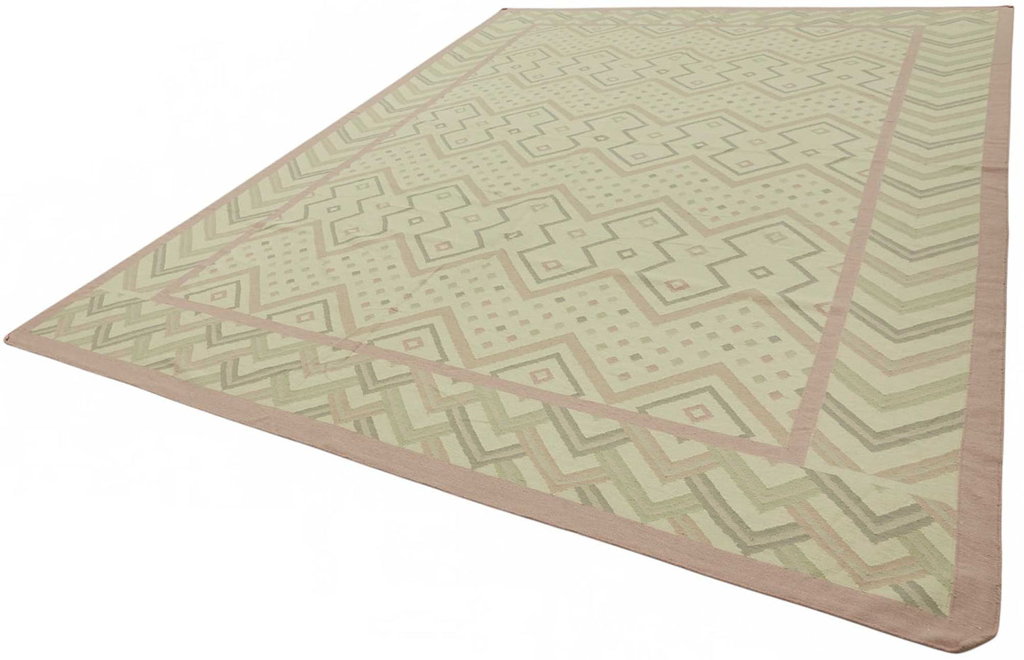 10x13 Geometric Dhurrie Kilim Rug - 48895