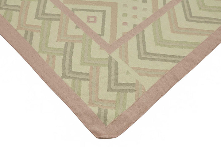 10x13 Geometric Dhurrie Kilim Rug - 48895