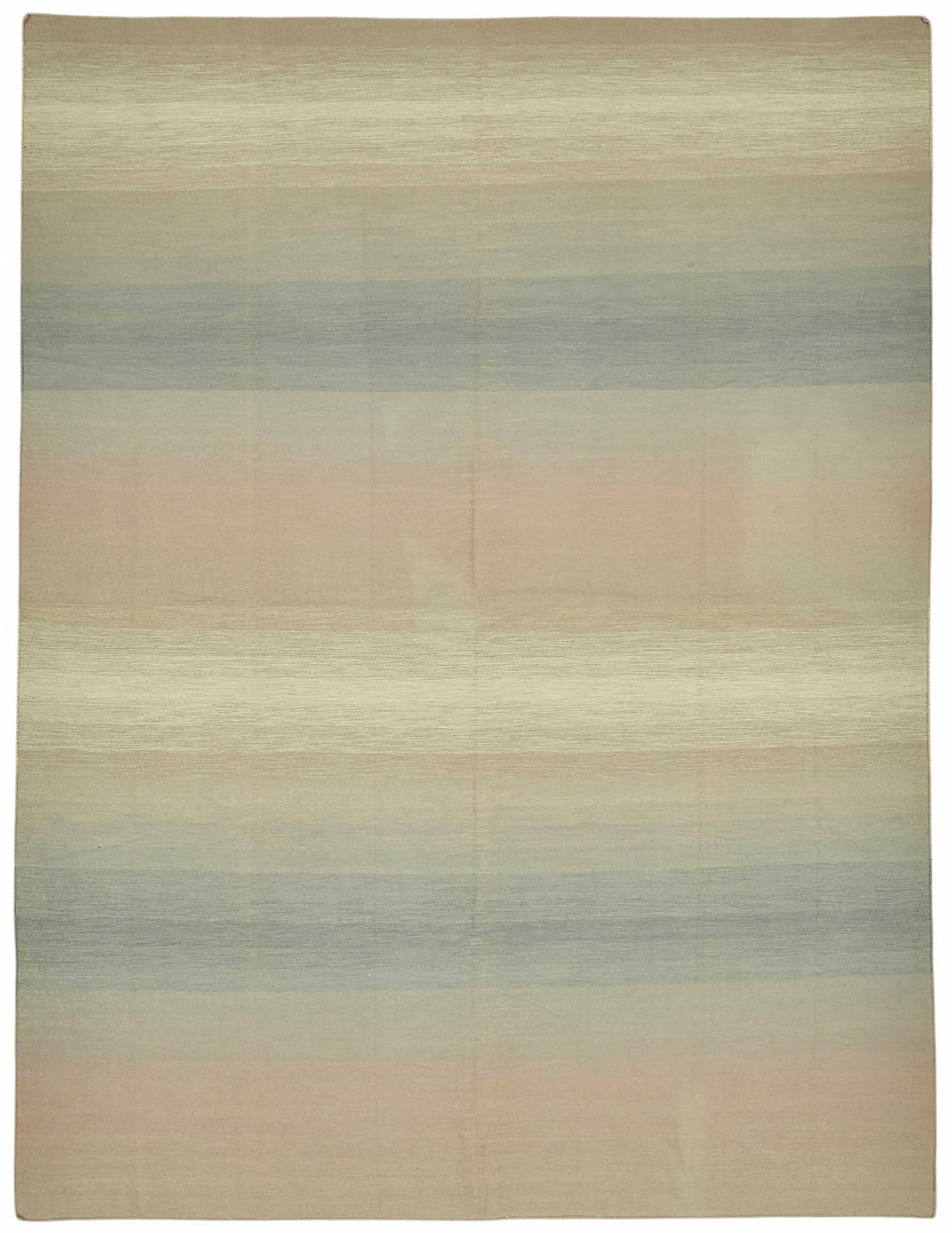 9x12 Modern Striped Dhurrie Kilim Rug - 48896