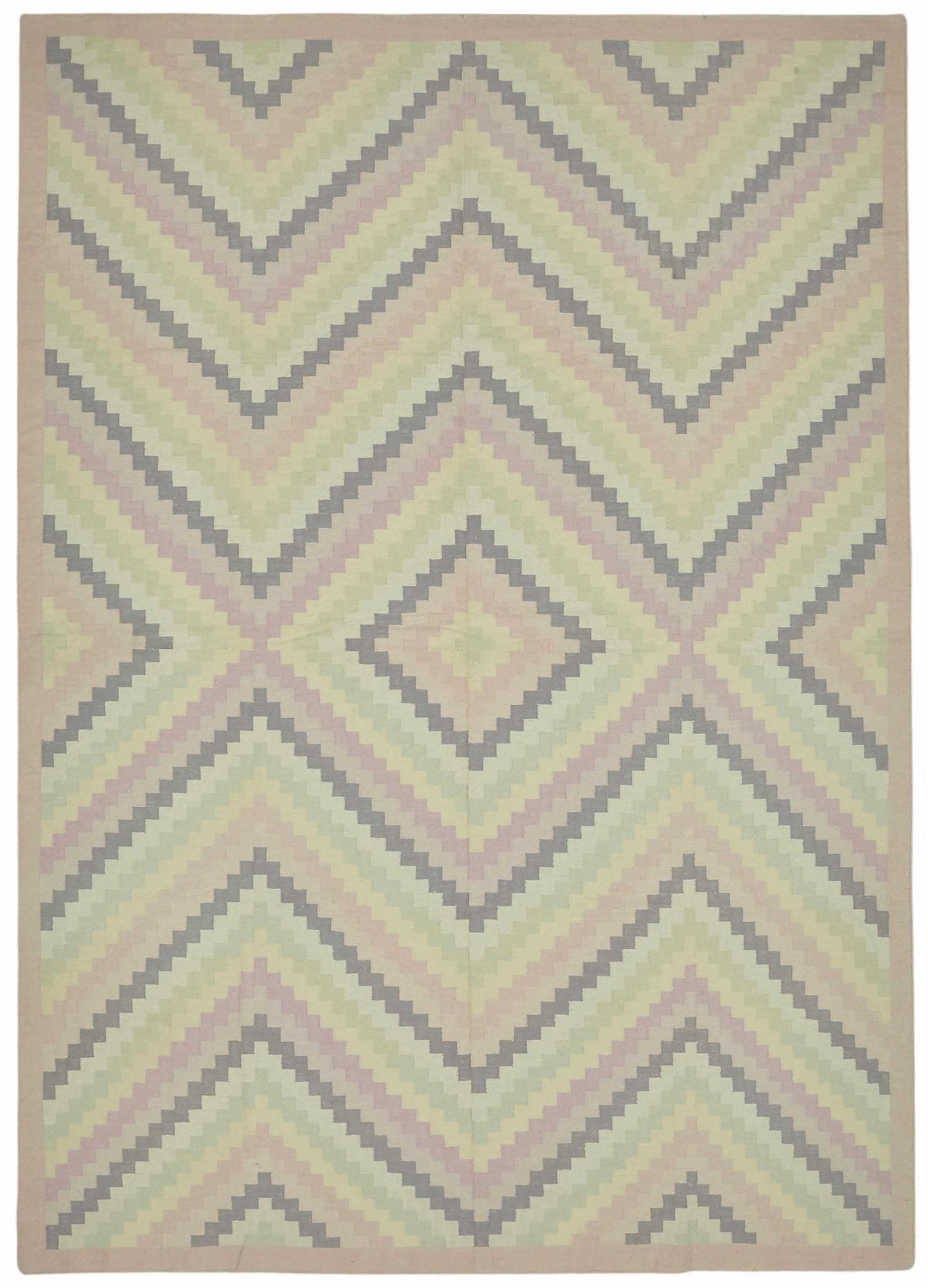 10x14 Geometric Dhurrie Kilim Rug - 48897
