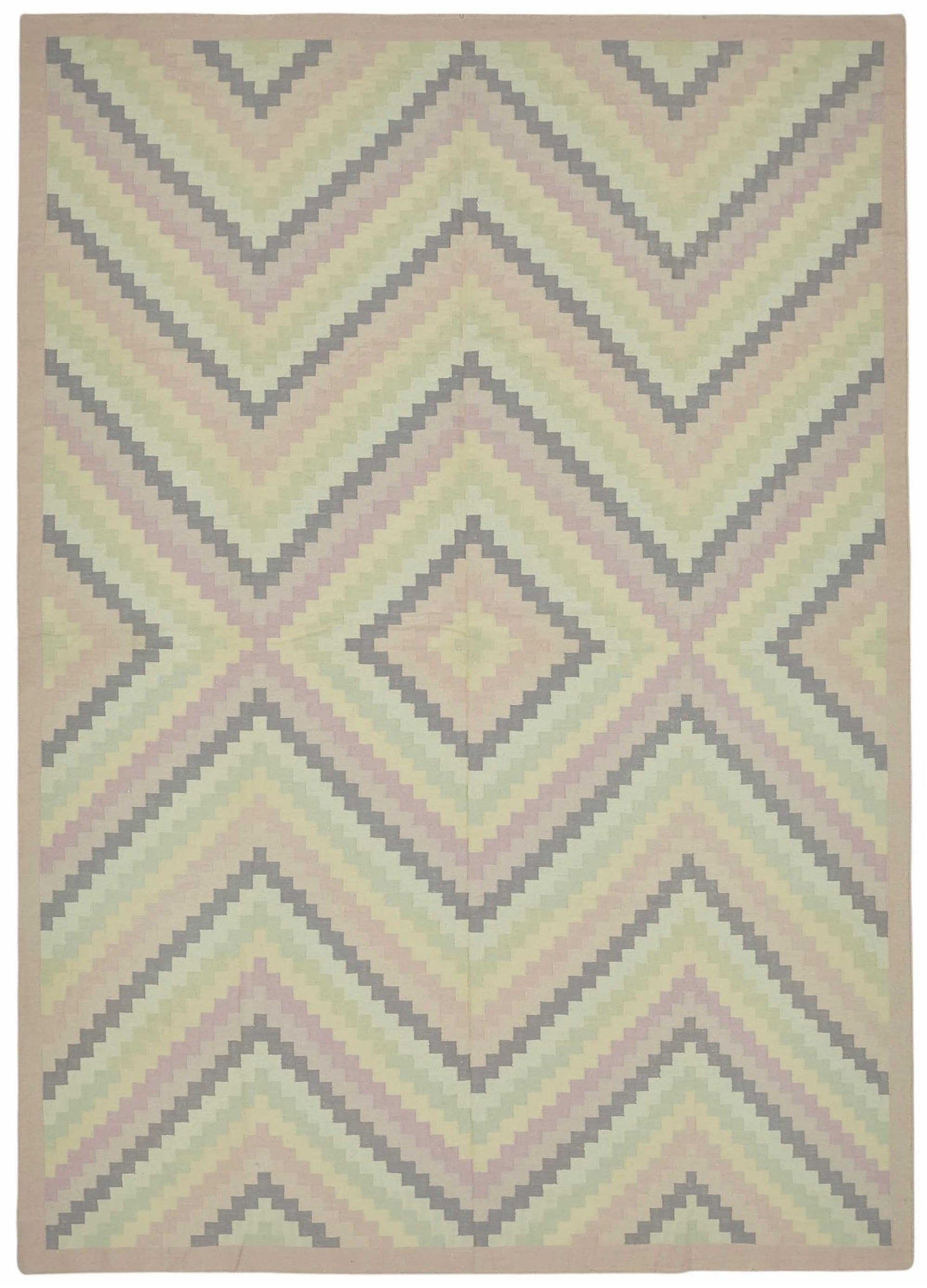 10x14 Geometric Dhurrie Kilim Rug - 48897