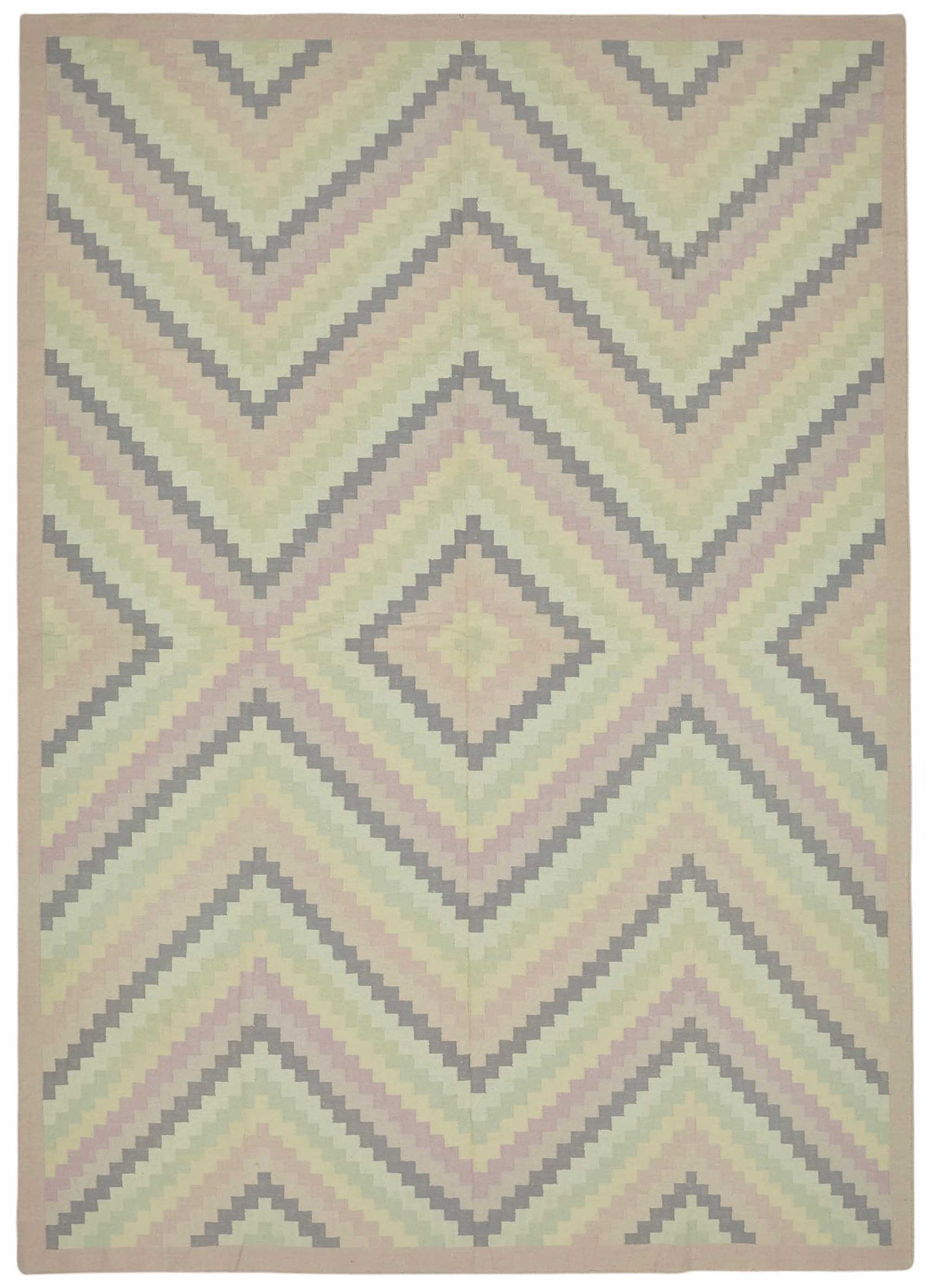 10x14 Geometric Dhurrie Kilim Rug - 48897